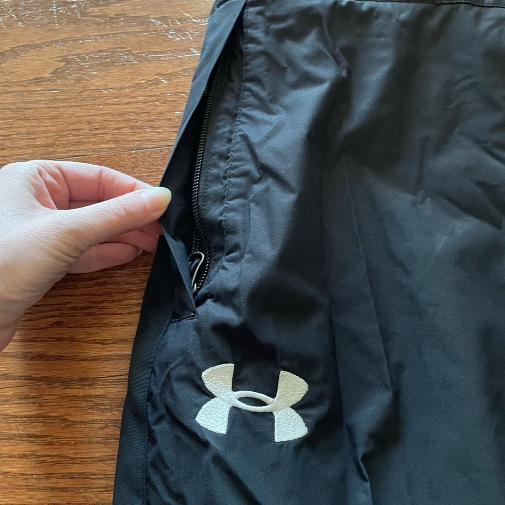 Under Armour Mens Black Nylon Lined Waterproof Windproof Pants‎ XL Performance - Picture 5 of 13